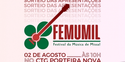 Sorteio para ordem das apresentações do Festival de Música de Missal será nesta quarta-feira