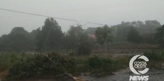 Temporal atinge Santa Helena e interdita parcialmente PR 488 (Vídeo)