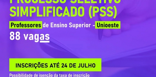 Unioeste abre inscrições para o 1º Processo Seletivo Simplificado 2023