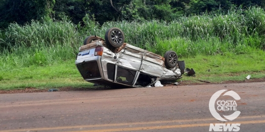 Veículos colidem na PR 488 entre Santa Helena e Diamante D