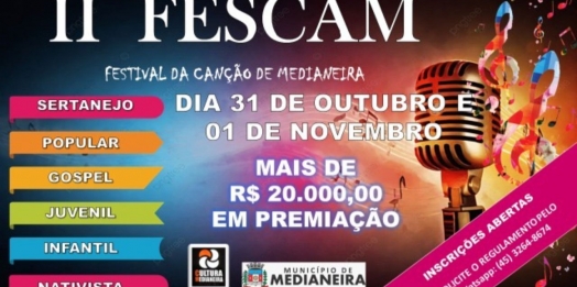 Vem ai o II FESCAM, Festival da Canção de Medianeira