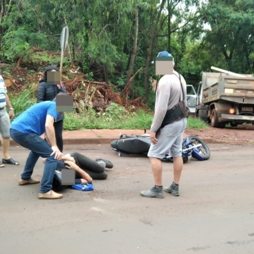 Acidente deixa motociclista com ferimentos moderados