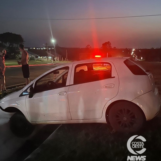 BR-277: Motorista perde controle e atravessa canteiro central em São Miguel do Iguaçu