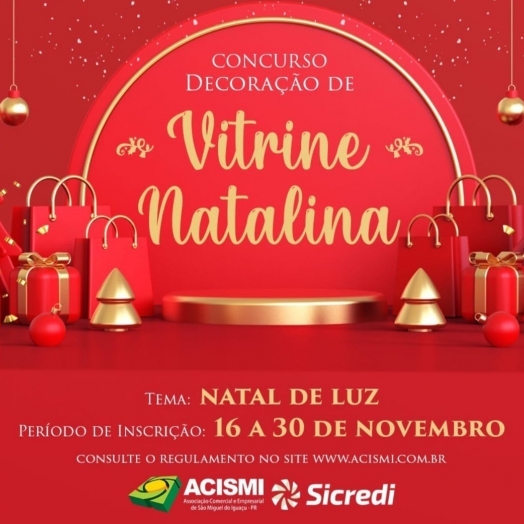 ACISMI lança o Concurso "Decoração de Vitrine Natalina 2022”