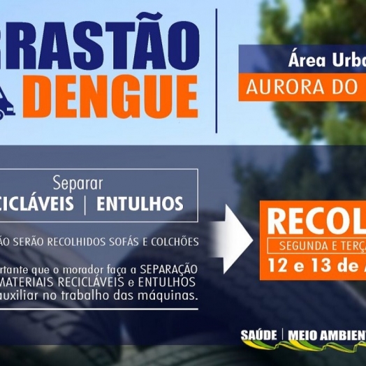 ‘Arrastão da Dengue’ será realizado no distrito de Aurora do Iguaçu