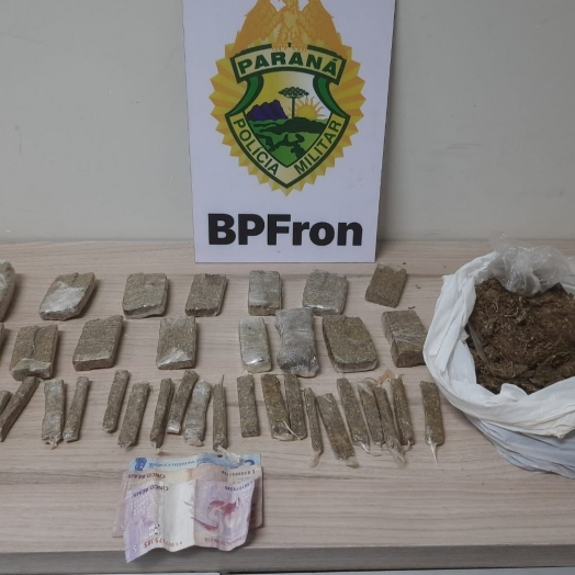 BPFron apreende droga em ponto de tráfico em Santa Helena