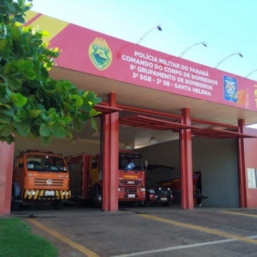 Contato com o Corpo de Bombeiros e Defesa Civil de Santa Helena devem ser feitos via 190 da Polícia Militar