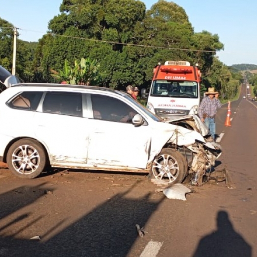 Duas pessoas sofreram ferimentos em acidente no Km 509 da rodovia BR 277