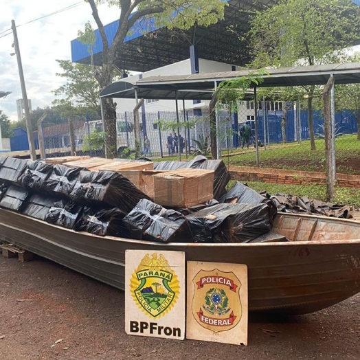 Embarcação com cigarros é apreendida em Itaipulândia