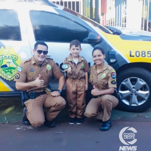 Fã mirim da PM é homenageado por policiais militares em Missal