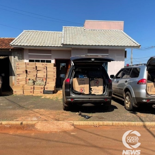 Forças policiais localizam depósito em Itaipulândia e apreendem veículos e cigarros contrabandeados