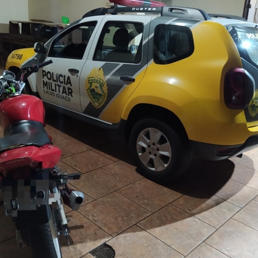 Fuga em alta velocidade resulta na apreensão de moto em São Miguel do Iguaçu