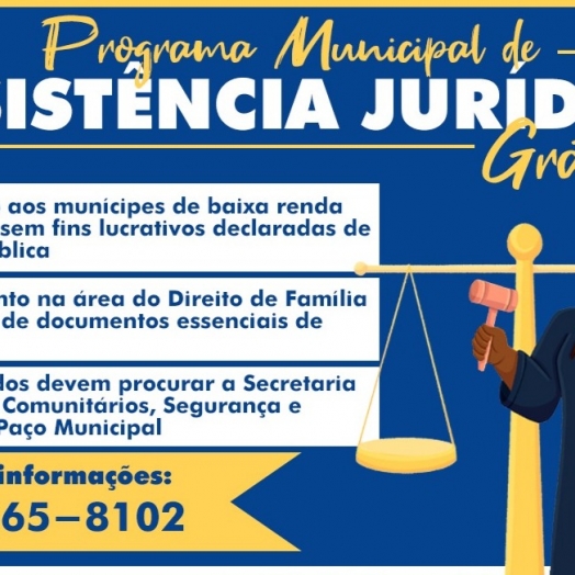 Governo Municipal retoma o Programa de Assistência Jurídica Gratuita