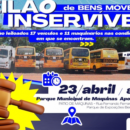 Governo Municipal vai realizar leilão de bens móveis inservíveis