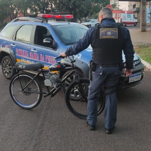 Guarda municipal de São Miguel do Iguaçu apreende bicicletas motorizadas