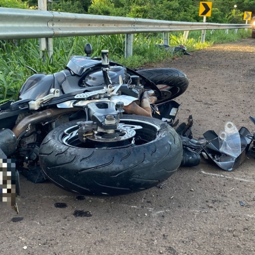 Homem morre em acidente com moto de Toledo na BR-163 entre Mercedes e Guaíra