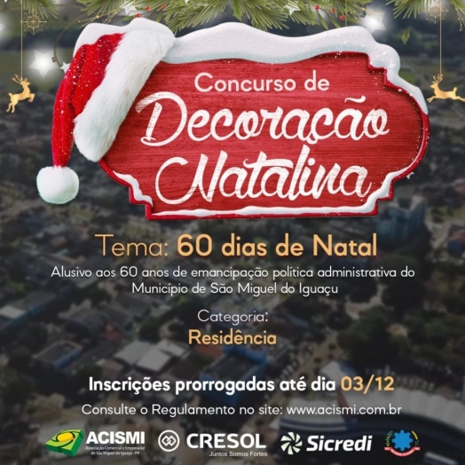 Inscrições prorrogadas para o Concurso "Decoração Natalina de Vitrine e Residência 2021", categoria residência