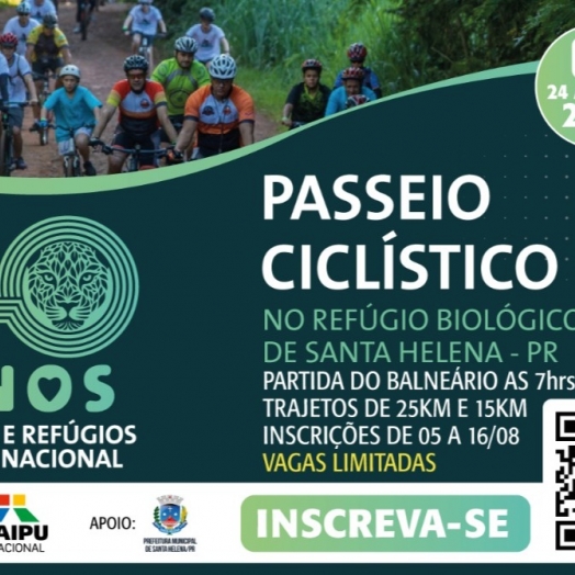 Itaipu convida para Passeio Ciclístico no Refúgio Biológico Santa Helena