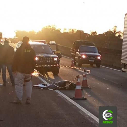 Jovem morre atropelada na BR 277 em Medianeira