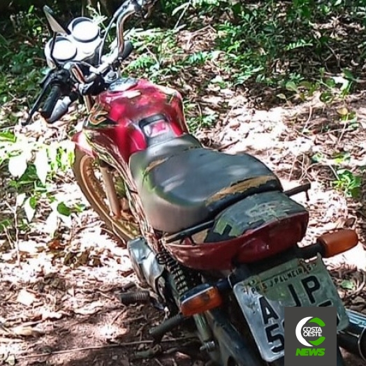 Motocicleta furtada em São José das Palmeiras é localizada pela PM em Santa Helena