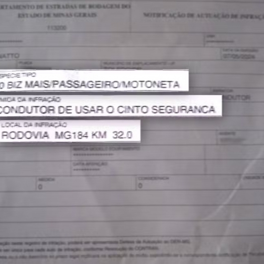 Motociclista do Paraná leva multa por não usar cinto de segurança em cidade mineira que nunca visitou