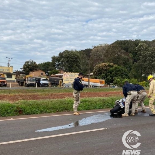 Motociclista é socorrido em estado grave após acidente em São Miguel do Iguaçu