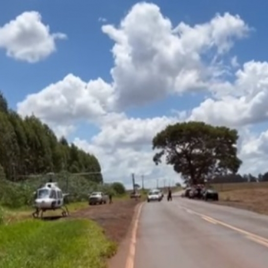 Motorista fica em estado grave após capotar com carro entre Céu Azul e Vera Cruz do Oeste