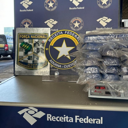 Operação conjunta entre RFB, Polícia Federal, Força Nacional apreende 32,6 kg de substância análoga ao crack