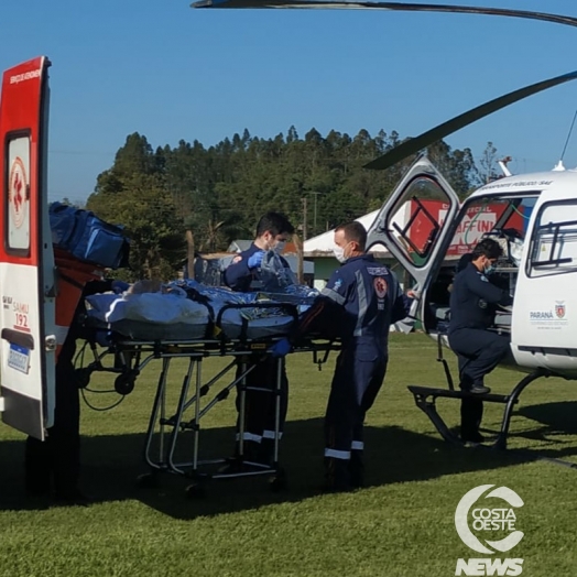 Paciente com insuficiência cardíaca é transferido de helicóptero de Santa Helena para Toledo