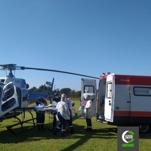 Paciente com suspeita de meningite e AVC é transferido de helicóptero de Santa Helena para Toledo