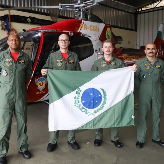 Paraná envia helicóptero para auxiliar atendimento em Santa Catarina