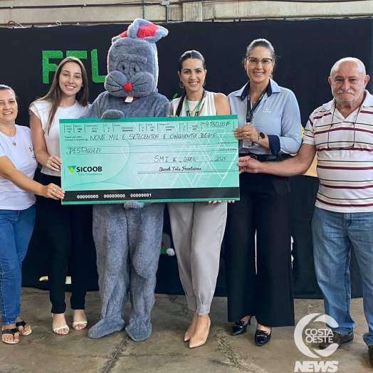 Pestalozzi recebe do SICOOB doação de R$ 9,7 mil em São Miguel do Iguaçu