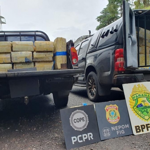 PF e Forças Estaduais apreendem 910 Kg de maconha em Santa Helena