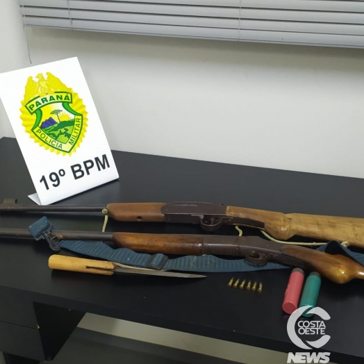 PM apreende armas e munições ao atender violência doméstica em Santa Helena