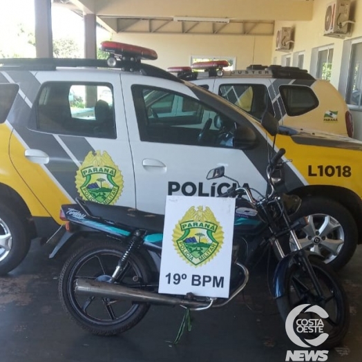 PM de Santa Helena recupera motocicleta furtada em Medianeira