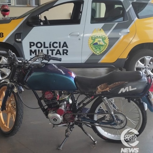 PM flagra motociclista empinando e apreende moto em Santa Helena