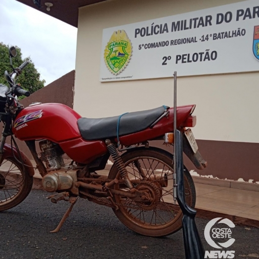 Polícia Militar apreende motocicleta adulterada e arma de fogo em São Miguel do Iguaçu