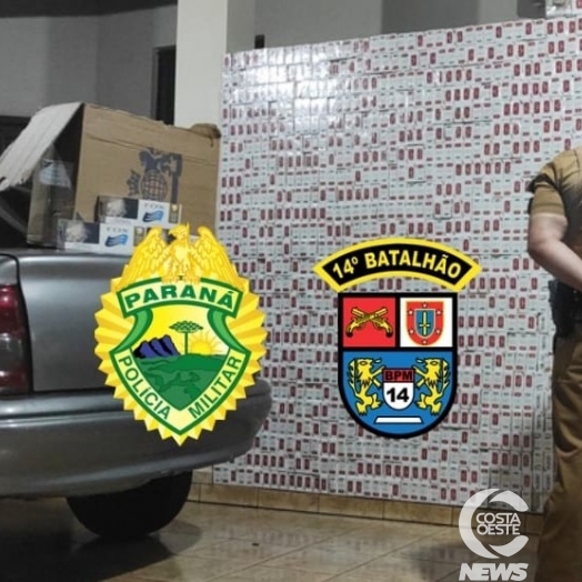 Polícia Militar de Itaipulândia apreende veículo carregado com cigarros e detém motorista