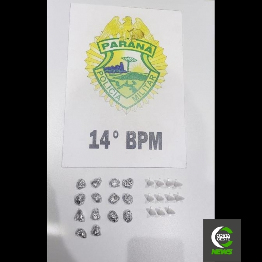 Polícia Militar de Medianeira apreende crack e cocaína no Ipezinho