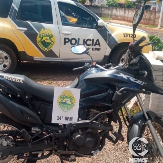 Polícia Militar de Medianeira recupera motocicleta furtada