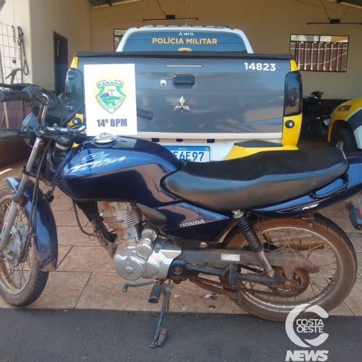 Polícia Militar de São Miguel do Iguaçu recupera motocicleta furtada