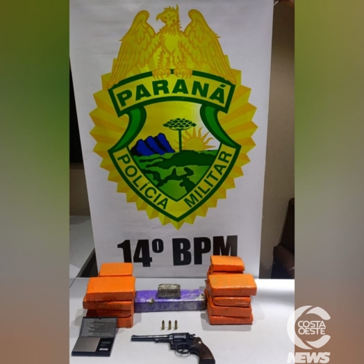 Polícia Militar prende foragido da justiça com arma de fogo e maconha, em Medianeira