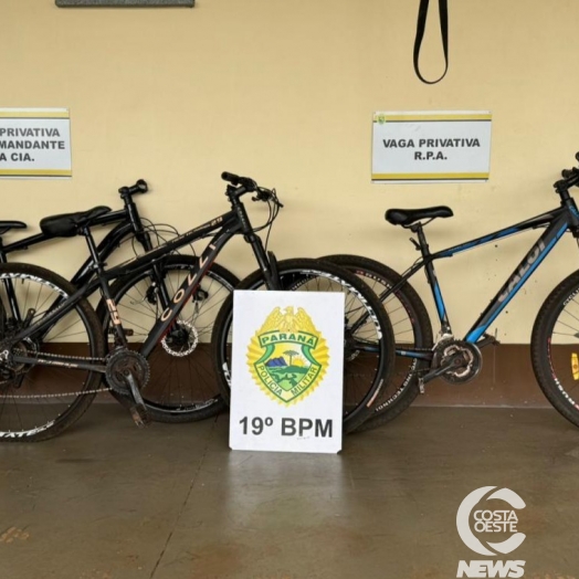 Polícia Militar recupera bicicletas furtadas em Santa Helena e orienta vítimas