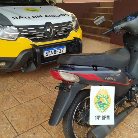 Polícia Militar recupera motocicleta com registro de furto/roubo em São Miguel do Iguaçu