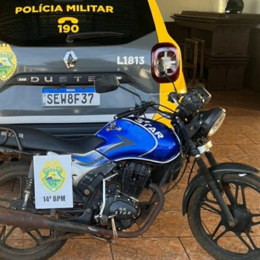 Polícia recupera motocicleta com placa adulterada e apreende adolescentes em São Miguel do Iguaçu