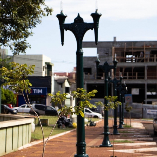 Praça Ângelo Darolt recebe melhorias na iluminação e arborização em Medianeira