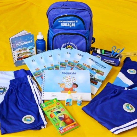 Prefeitura de Itaipulândia irá entregar 1.600 kits de material escolar, mochila e uniforme para alunos da Rede Municipal de Ensino