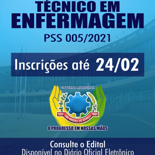 Prefeitura de São Miguel do Iguaçu abre PSS para contratação de técnicos de enfermagem