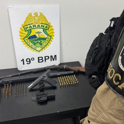 ROCAM apreende armas, munições e detém homem em Santa Helena