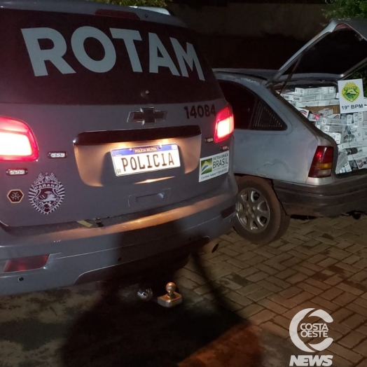 Rotam apreende veículo abarrotado com cigarros em Santa Helena